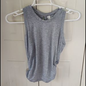 Gray open back tank top